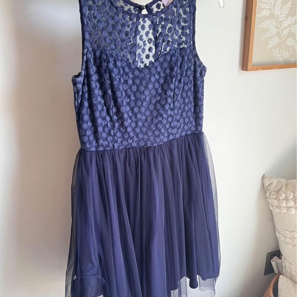 Navy Blue Tulle Dress